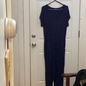 Nicole Miller Navy Blue Straight Leg Jumpsuit